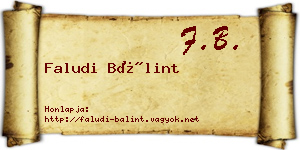 Faludi Bálint névjegykártya